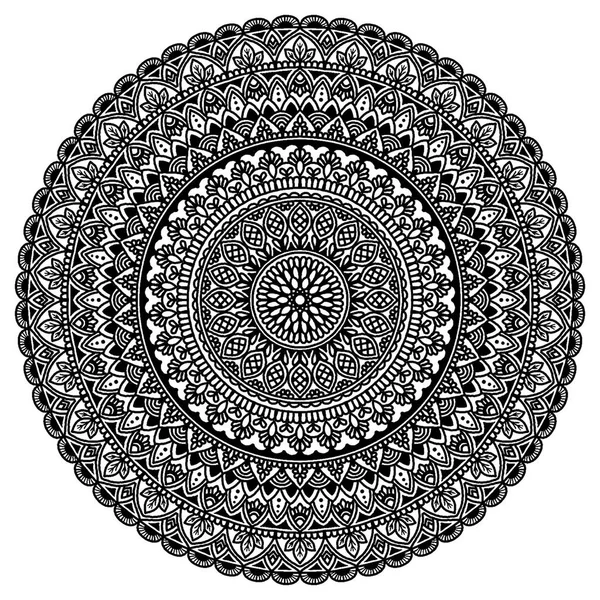 Mandala-Muster groß schwarz und weiß — Stockfoto