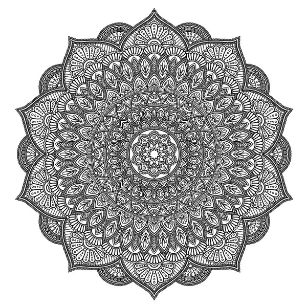 Patrón Mandala grande en blanco y negro — Foto de Stock