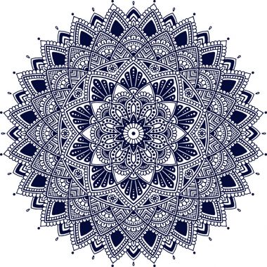 Mandala desen büyük siyah ve beyaz