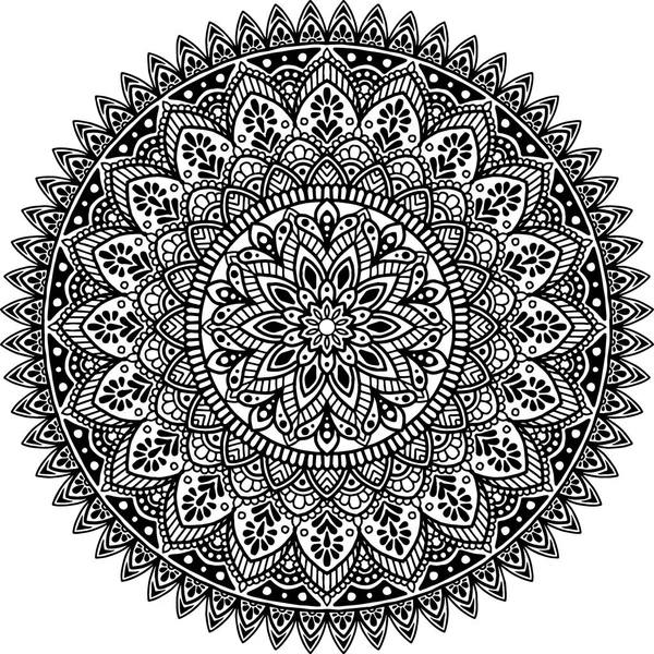 Mandala desen siyah ve beyaz