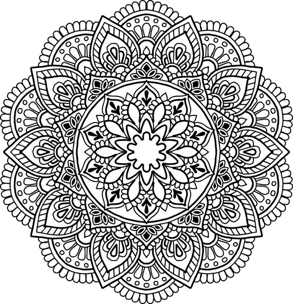 Siyah beyaz boyama için şekil mandala