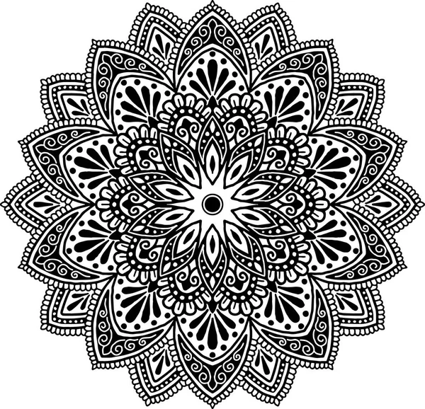 Mandala desen siyah ve beyaz