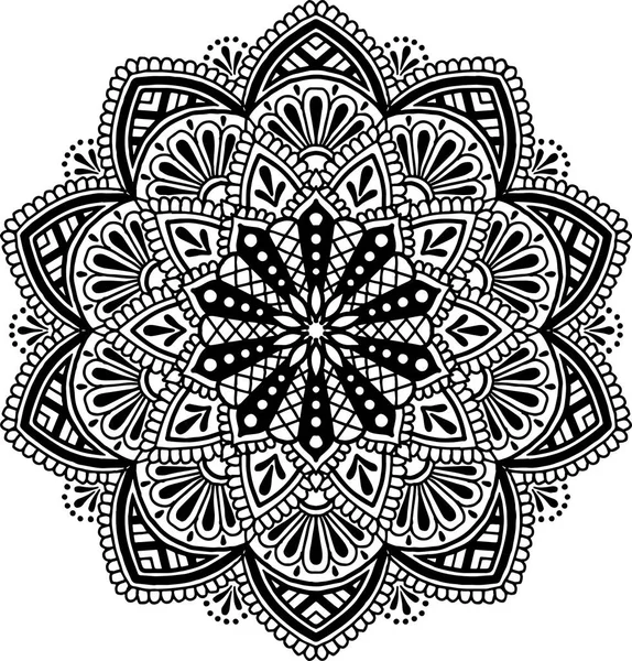 Mandala desen siyah ve beyaz