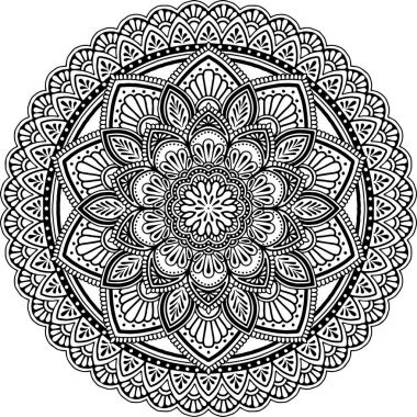 Mandala desen siyah ve beyaz