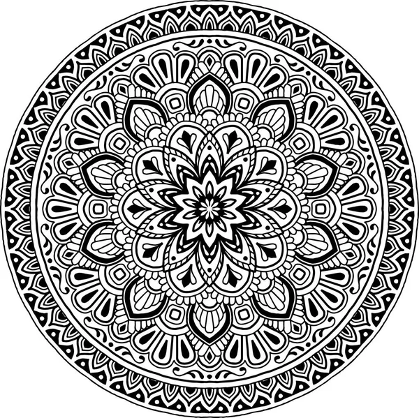 Mandala modello in bianco e nero — Vettoriale Stock