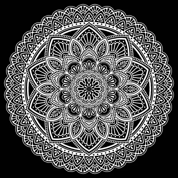 Mandala motif blanc — Image vectorielle