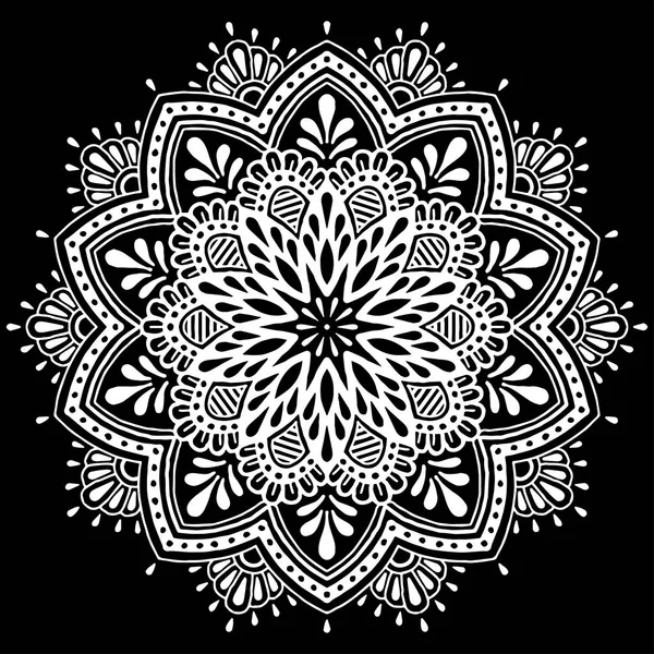 Mandala mintával fehér — Stock Vector