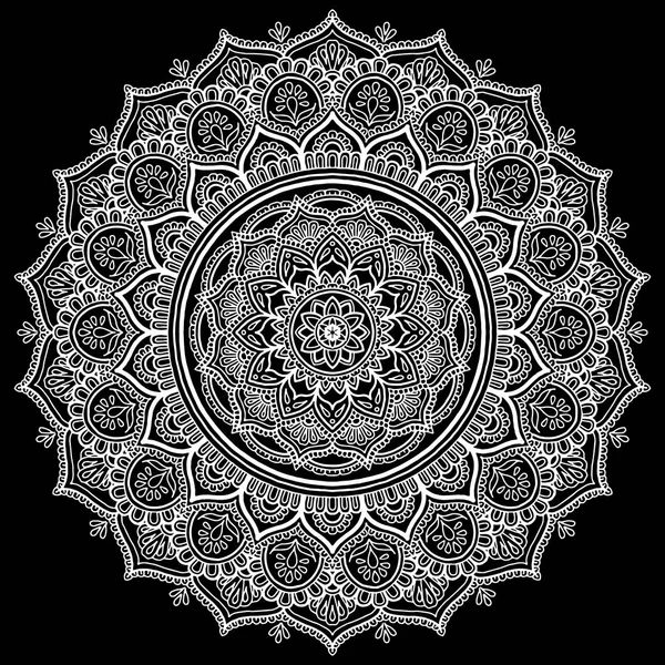 Mandala modello bianco — Vettoriale Stock