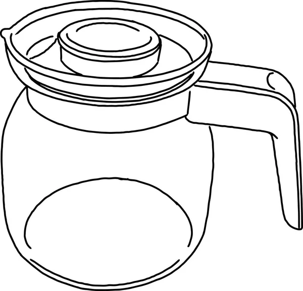 Tetera de vidrio Sketch doodle — Vector de stock