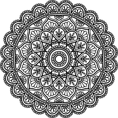 Mandala desen siyah ve beyaz