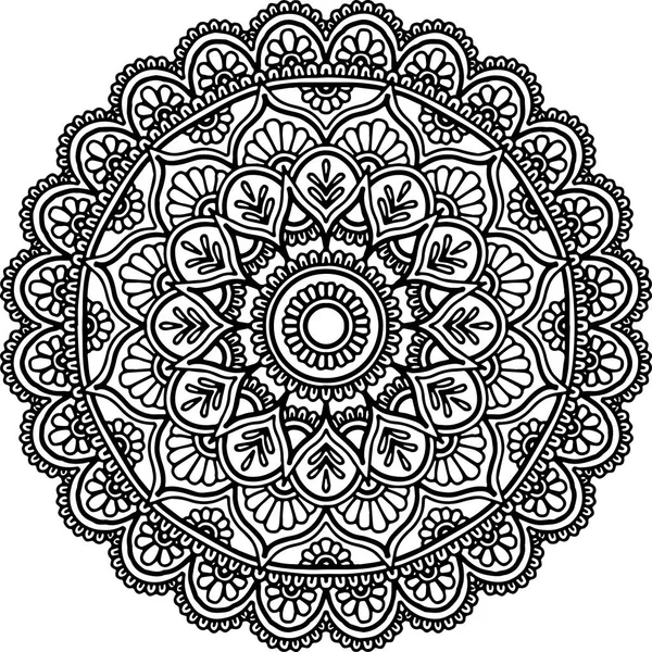 Mandala desen siyah ve beyaz