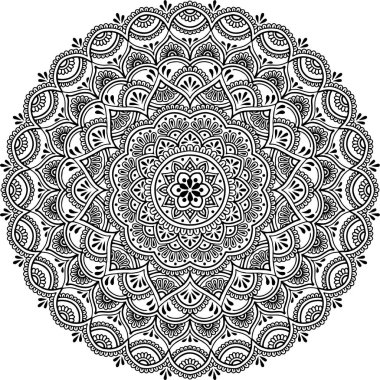 Mandala desen siyah ve beyaz