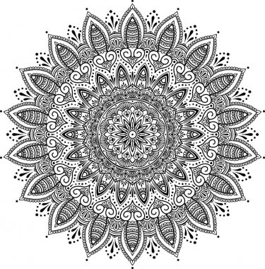 Mandala desen siyah ve beyaz