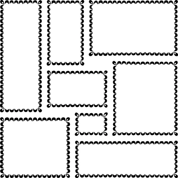 一组矩形框架涂鸦黑色 — 图库矢量图片