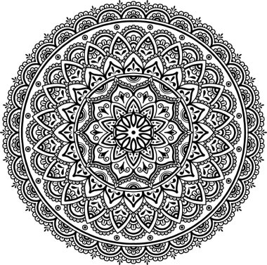 Mandala desen siyah ve beyaz