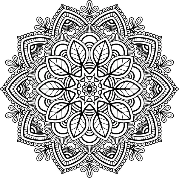 Mandala wzór czarno-białe — Wektor stockowy