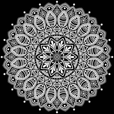 Mandala desen beyaz