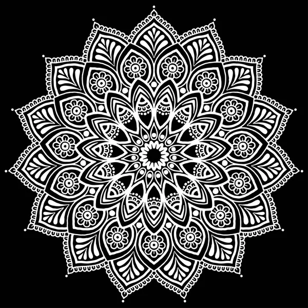 Patrón Mandala blanco — Vector de stock