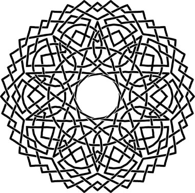 Mandala desen siyah ve beyaz