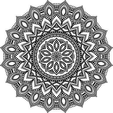 Mandala desen siyah ve beyaz