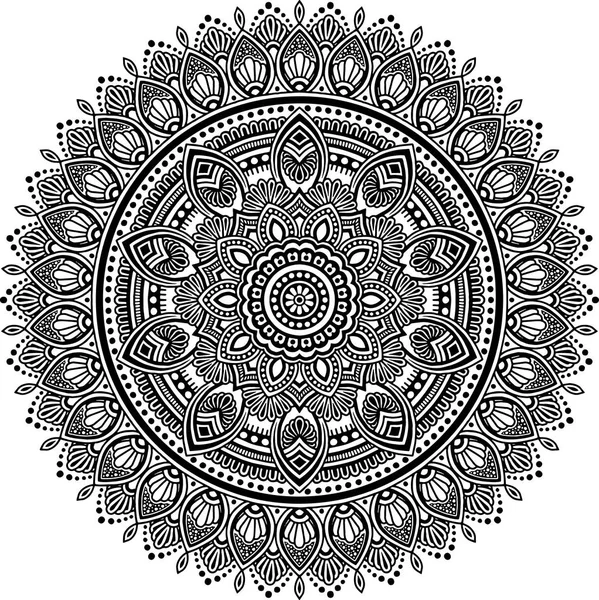 Mandala wzór czarno-białe — Wektor stockowy