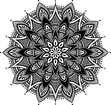 Mandala desen siyah ve beyaz