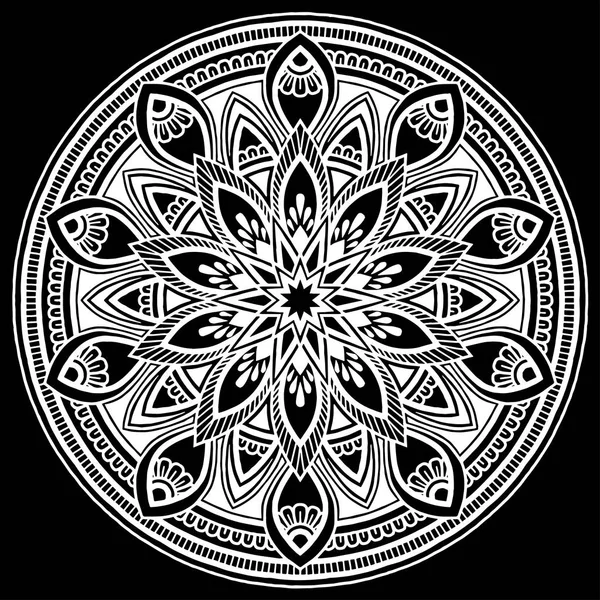 Mandala mintával fehér — Stock Vector