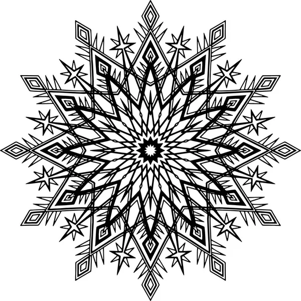 Mandala mönster svart och vitt — Stock vektor