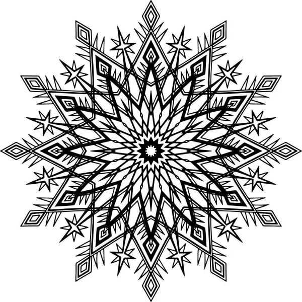 Mandala motif noir et blanc — Image vectorielle