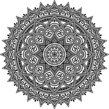 Mandala desen siyah ve beyaz