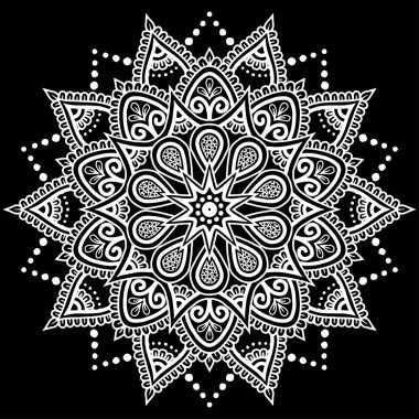 Mandala desen beyaz