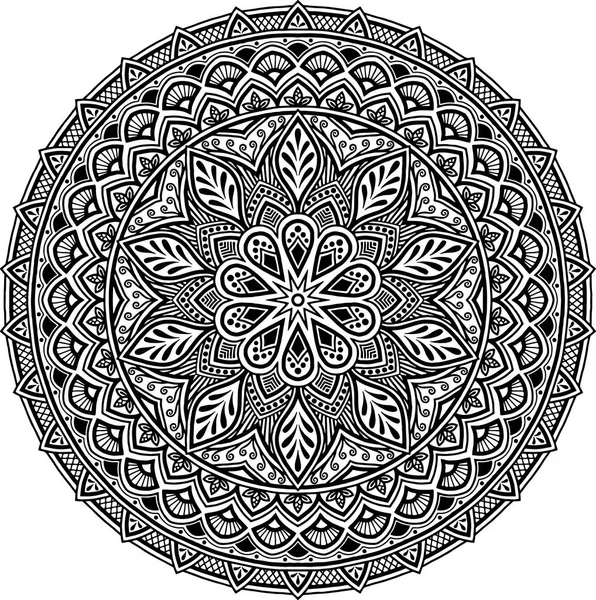 Patrón Mandala blanco y negro — Archivo Imágenes Vectoriales