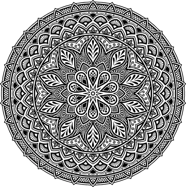 Mandala desen siyah ve beyaz
