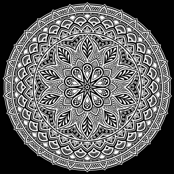 Warna putih Mandala - Stok Vektor