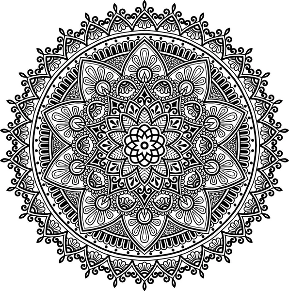 Patrón Mandala blanco y negro — Vector de stock