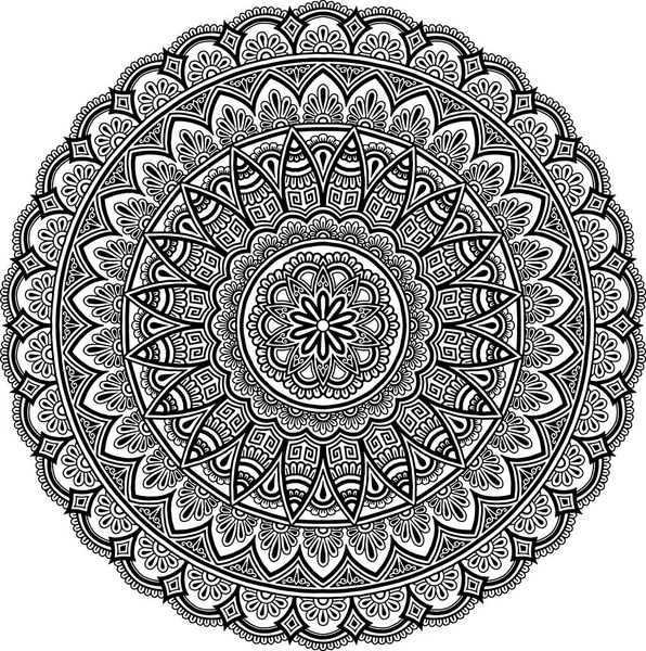 Mandala padrão preto e branco — Vetor de Stock