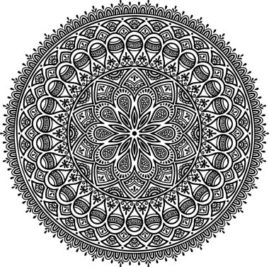 Mandala desen siyah ve beyaz