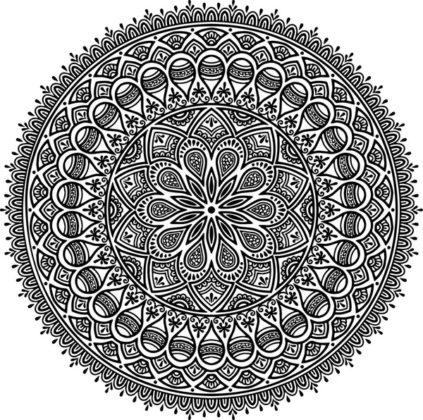 Mandala patroon zwart-wit — Stockvector