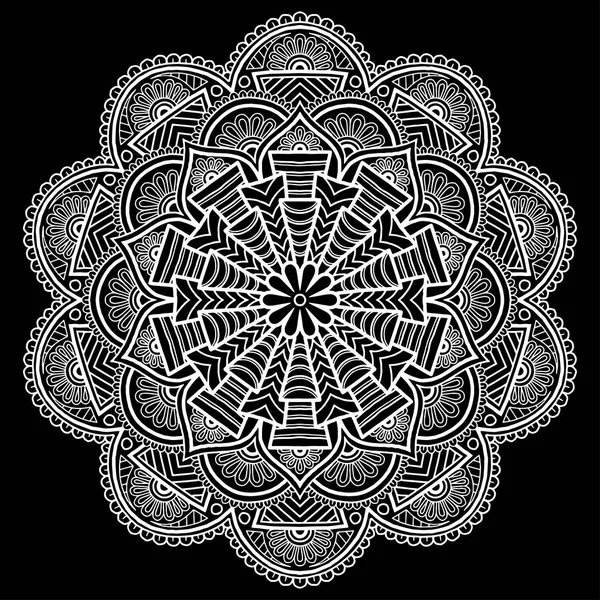 Mandala mintával fehér — Stock Vector