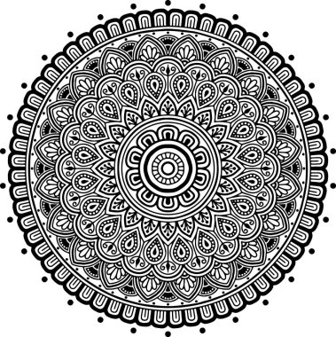 Mandala desen siyah ve beyaz