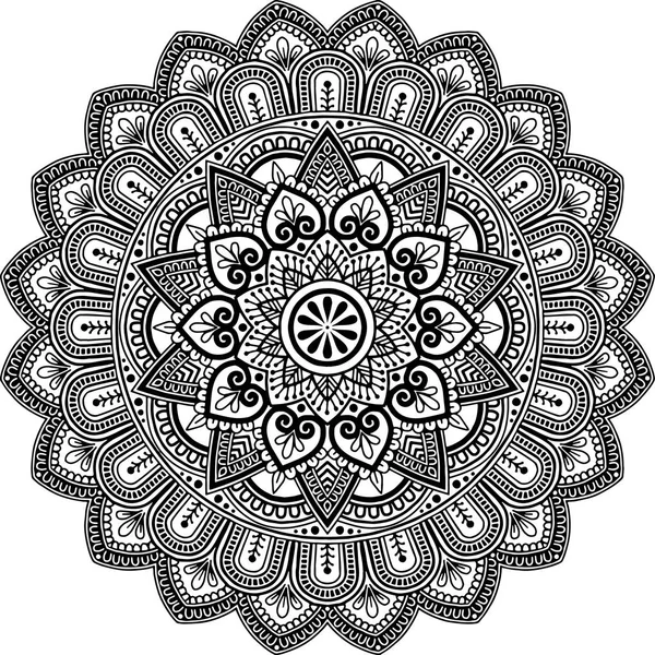 Mandala pattern black and white — Stock Vector