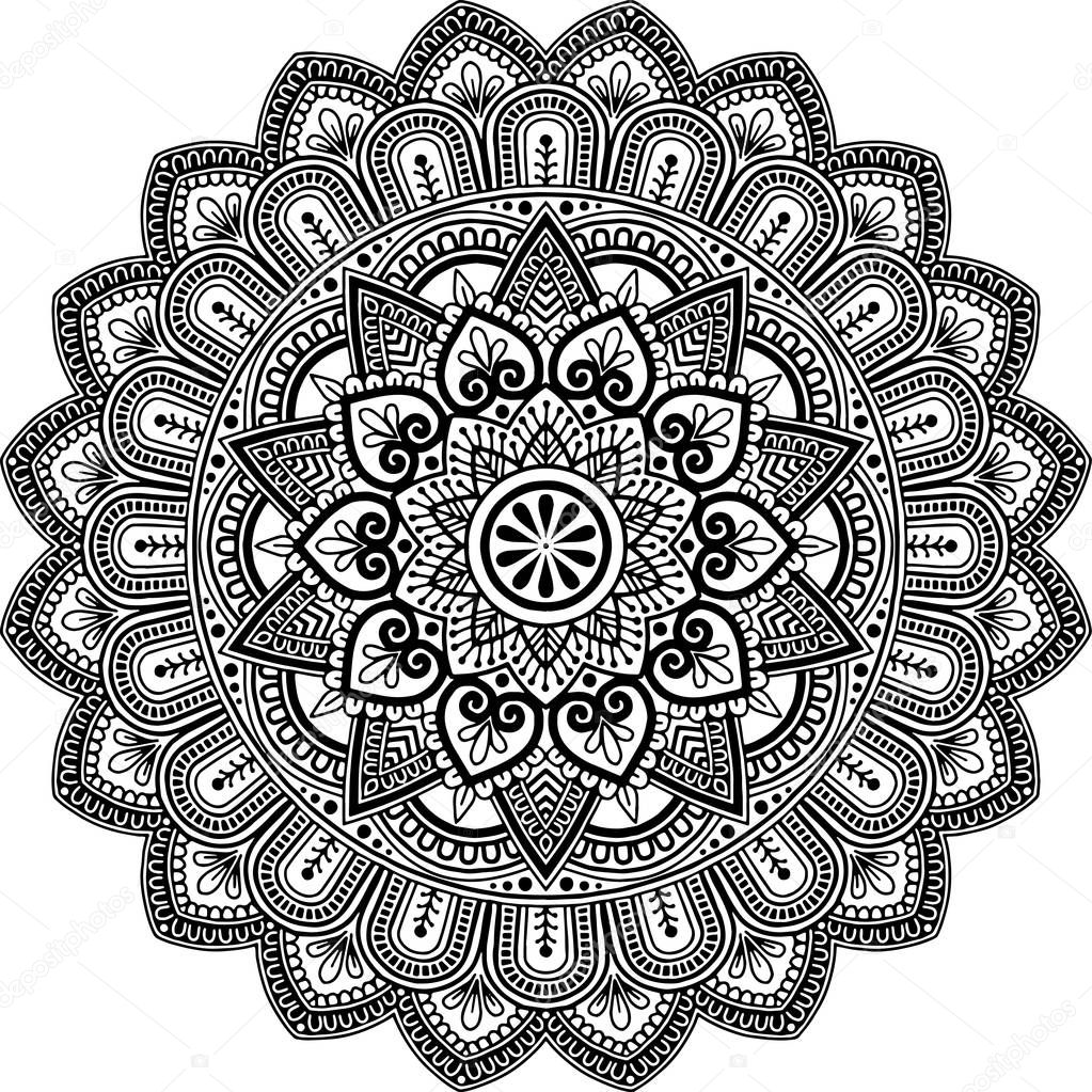 Mandala pattern black and white