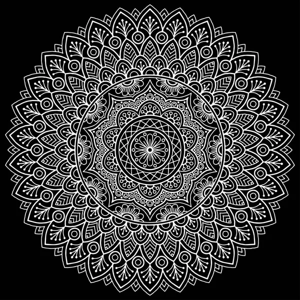 Patrón Mandala blanco — Vector de stock