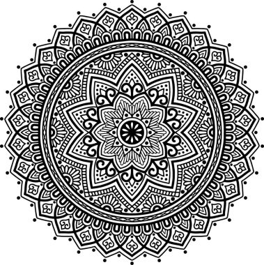 Mandala desen siyah ve beyaz