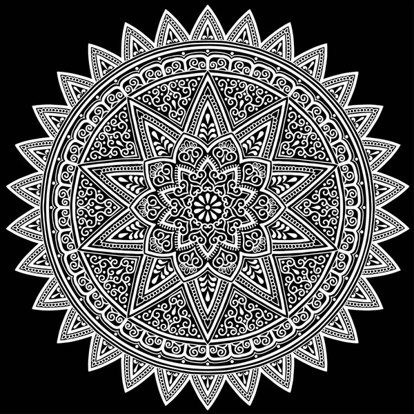 Mandala motif blanc — Image vectorielle