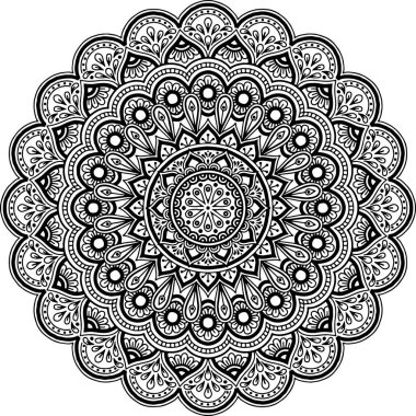 Mandala desen siyah ve beyaz