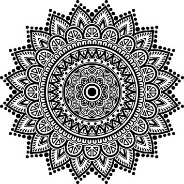 Mandala desen siyah ve beyaz