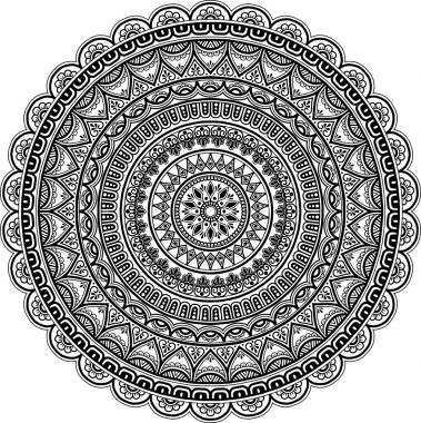 Mandala desen siyah ve beyaz