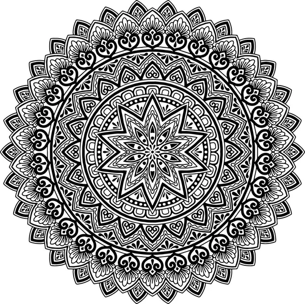 Patrón Mandala blanco y negro — Archivo Imágenes Vectoriales