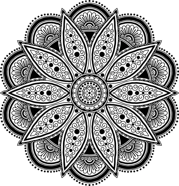 Vector henna tatoo mandala. Yin-yang decorative symbol. Mehndi style ...